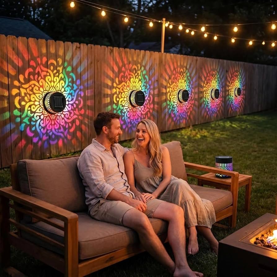 Smart Choize™ GlowMandala – Solar-Powered 7 colors Projector Light