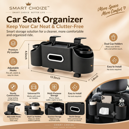 Smart Choize™ –Premium Car Back seat Organizer(Black)
