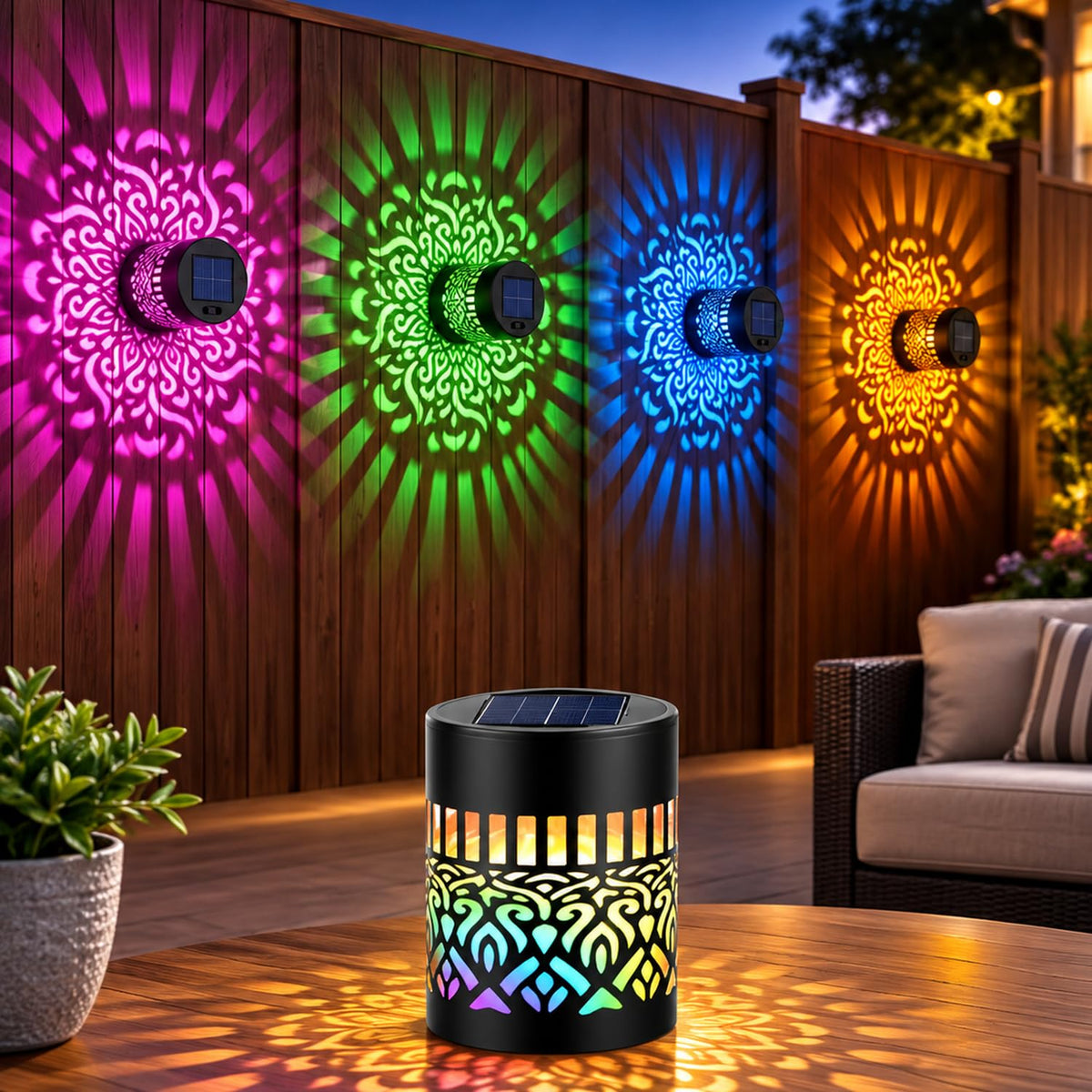 Smart Choize™ GlowMandala – Solar-Powered 7 colors Projector Light